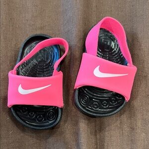 Nike Kids Black and Pink Sandals